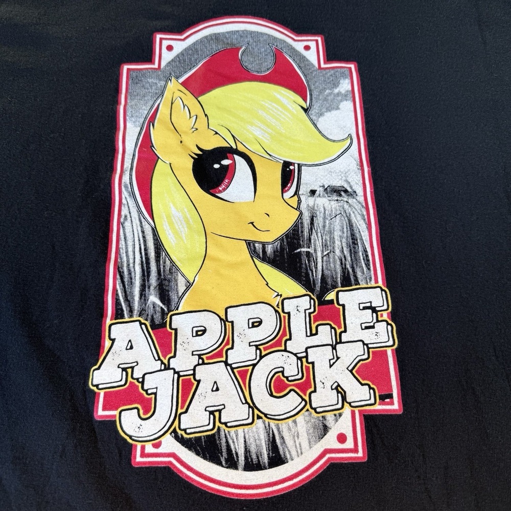 My Little Pony Shirt Apple Jack Graphic Black Medium Tee Shirt